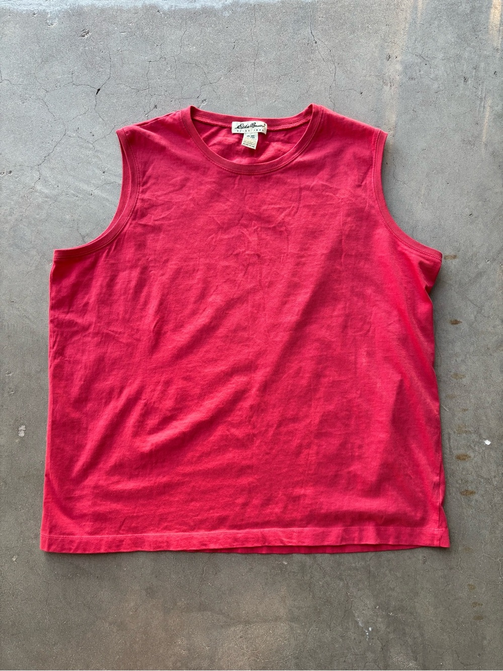 Vintage 90s/00s Eddie Bauer XXL Red 100% Cotton Sleeveless Tank Top